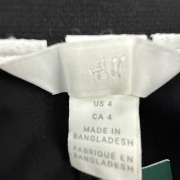 H&M Pants Womens 4 Black Slacks Regular Waist Ankle Length Elastic Conscious - Picture 9 of 14